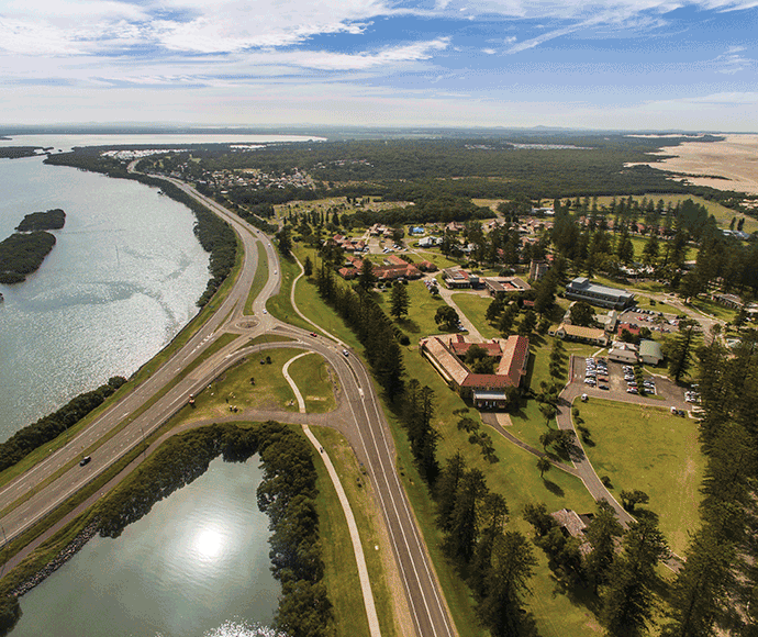 aerial shot of Williamtown