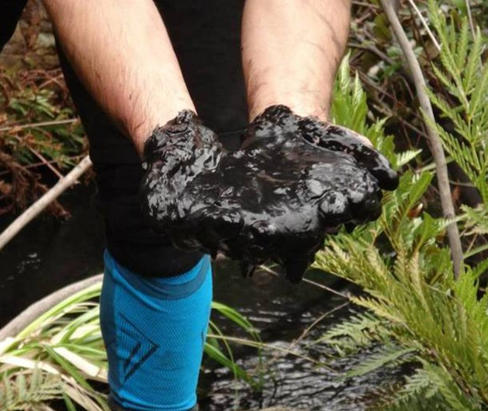 An EPA Officer examining coal fines