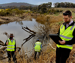 EPA officers sampling waterways for clean drain campaign