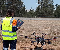 EPA officer uses drone to check dust near roadside