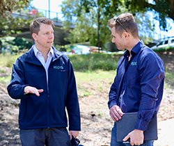 ceo Tony Chappel talks with Lismore recovery staff