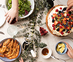 above table shot of festive food