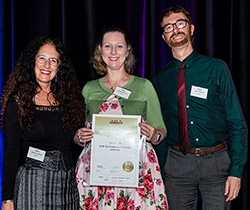 EPA staff Michelle Svengar, Sachiko Shepherd and Gary Fishlock accept award