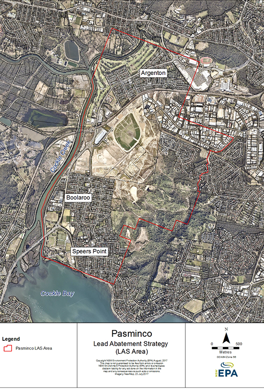 Aerial photograph showing the region affected  by the Pasminco lead abasement strategy