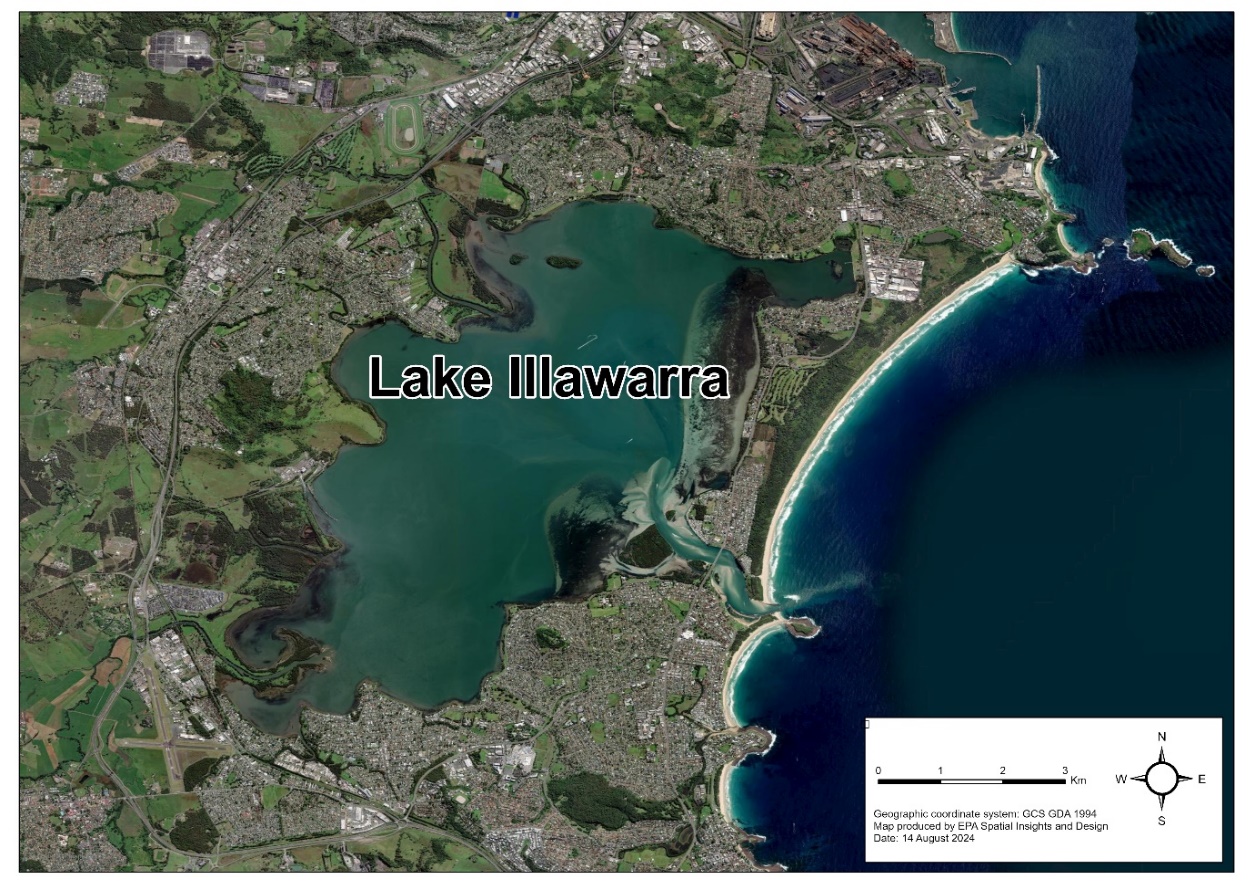 aerial shot of Lake Illawarra